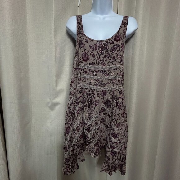 Free People Intimately Sleeveless Trapeze Tunic Tank Top Women's Size S Taupe - Picture 1 of 8